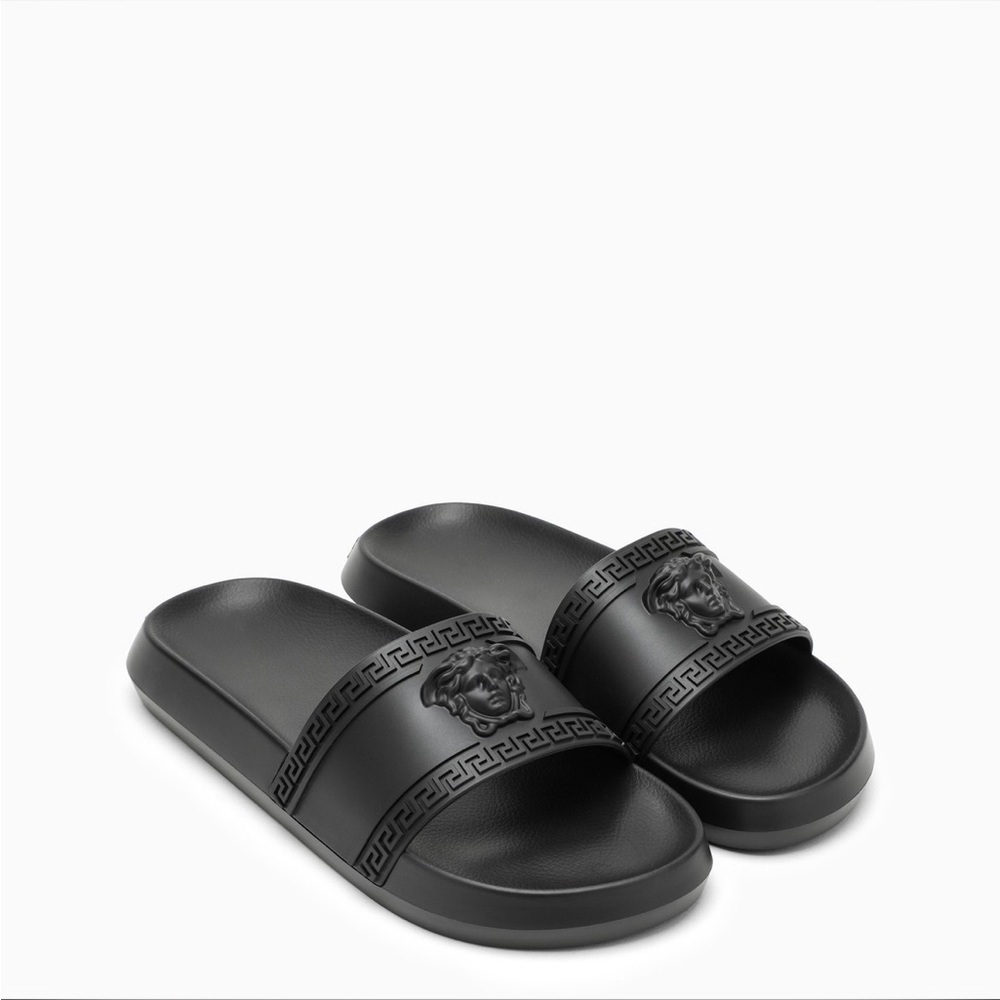 Versace men’s palazzo medusa logo pool slides flip flops NWB